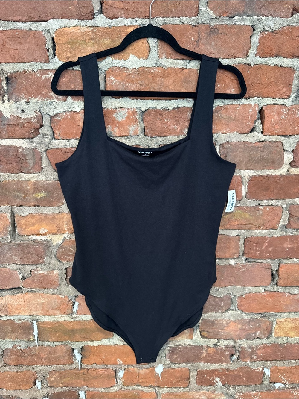 Old Navy Women’s NWT Black Square Neck Tank Bodysuit (57% Cotton)